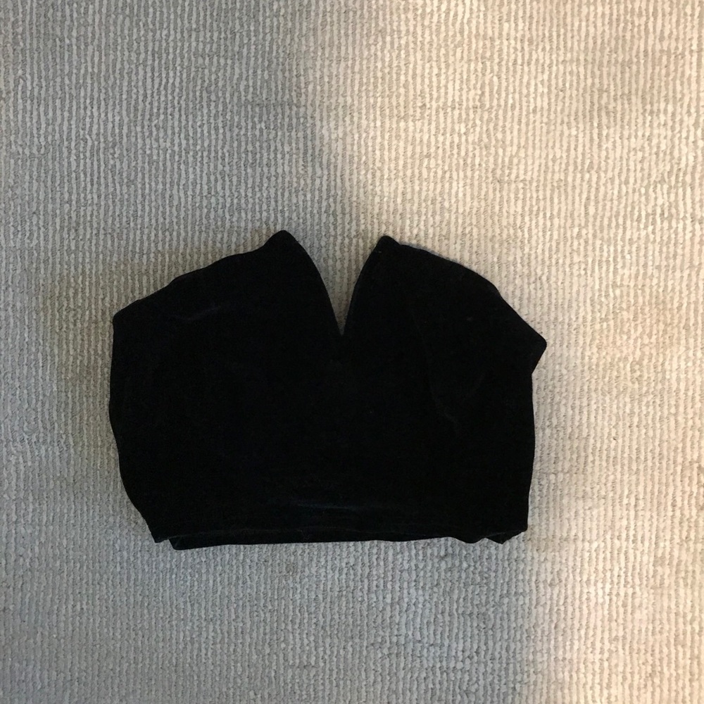 Black velvet crop top